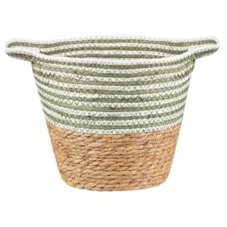 B&M Stripe Top Basket With Handle - Green