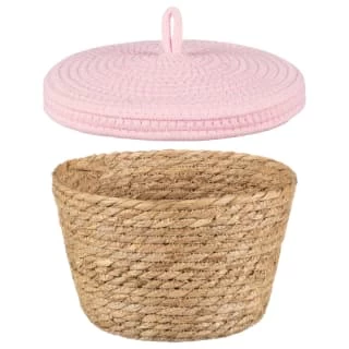 B&M Kendall Basket With Lid - Pink - Image 2