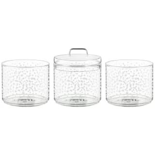 B&M Printed Glass Stackable Storage Jars 3pc - White - Image 4