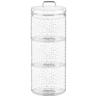 B&M Printed Glass Stackable Storage Jars 3pc - White - Image 5