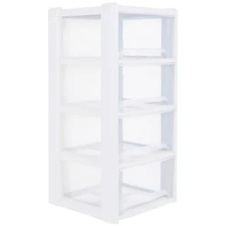 B&M White 4 Tier Drawers