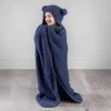 Simply Kids Hooded Sherpa Blanket - Navy
